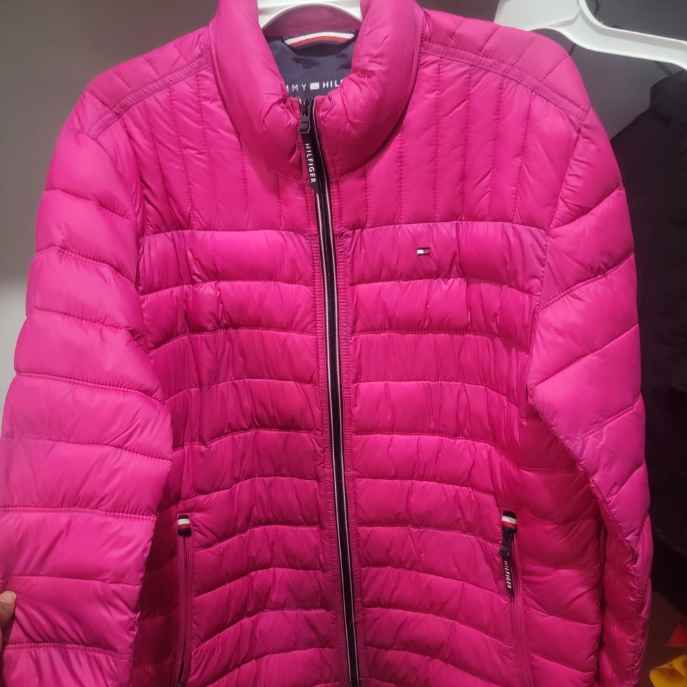 Tommy Hilfiger Women's Vibrant Pink Puffer Coat